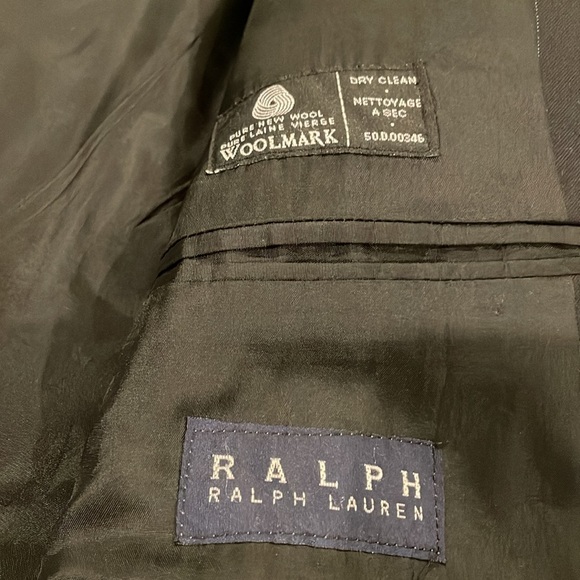 Ralph Lauren - Dillards Men 3-piece Suit Navy Pinstripe J-40R/V-Med/Pants 30-31W - Picture 3 of 16